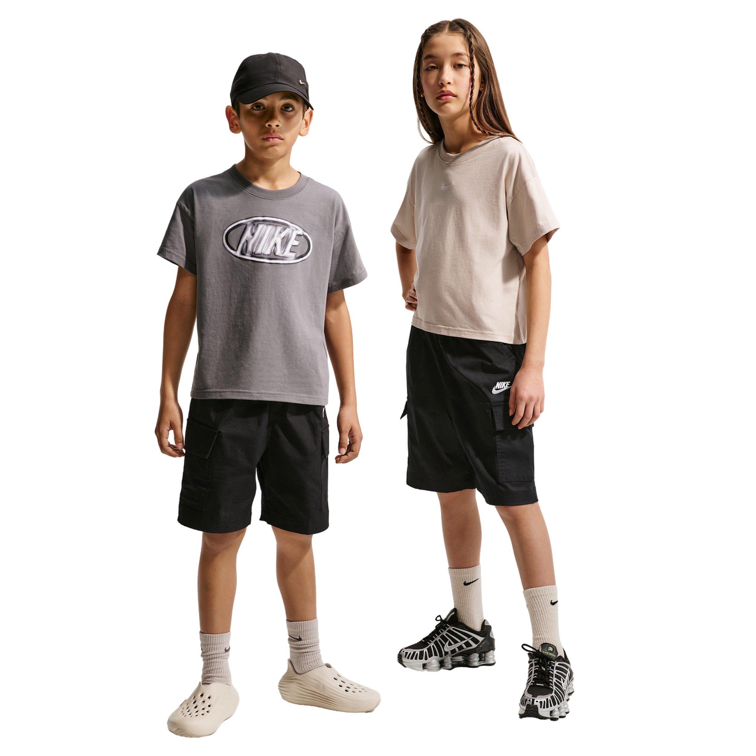 Nike Big Kids' Sportswear Club Woven Cargo Shorts - Black - BLACK